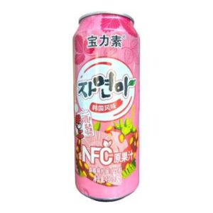 韩国风味罐装草莓果粒饮品 490ml